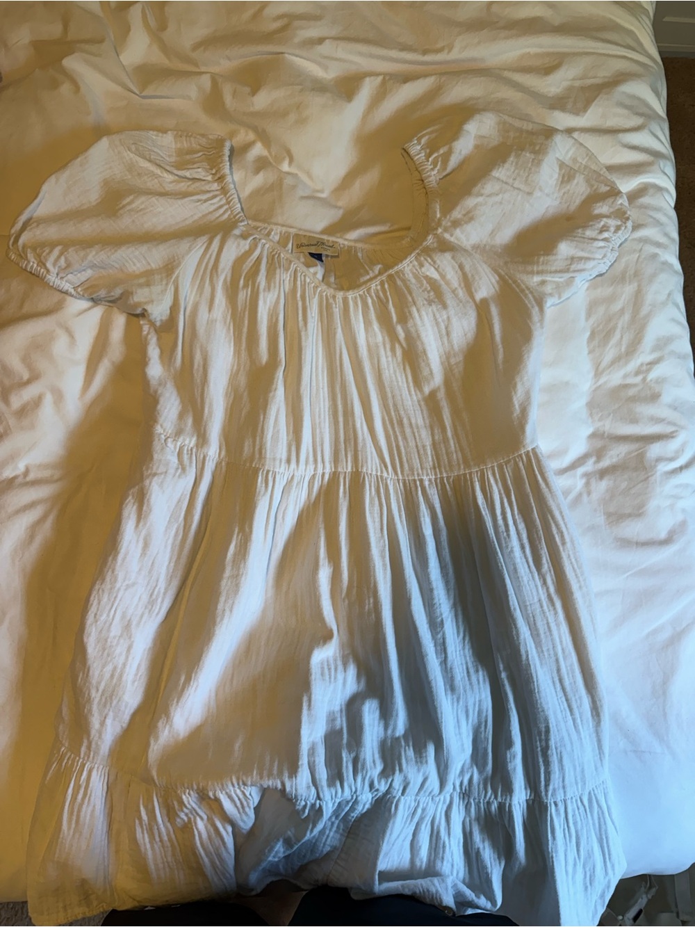Women’s Universal Thread White Puff Sleeve Dress